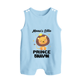 Massi's Little Prince Romper Suit / Sleeveless Romper | Custom Baby Romper Suit / Sleeveless Romper for Massi's Little Prince - BABY BLUE - 0 - 5 Months Old (Chest 18")