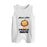 Massi's Little Prince Romper Suit / Sleeveless Romper | Custom Baby Romper Suit / Sleeveless Romper for Massi's Little Prince - WHITE - 0 - 5 Months Old (Chest 18")
