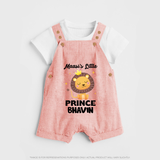 Massi's Little Prince Dungaree Set | Custom Baby Dungaree Set for Massi's Little Prince - PEACH - 0 - 5 Months Old (Chest 18")