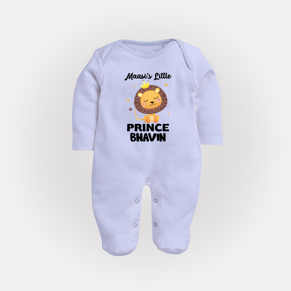 Massi's Little Prince Sleep Suit / Full Sleeve Body Suit | Custom Baby Sleep Suit / Full Sleeve Body Suit for Massi's Little Prince - BABY BLUE - New Born (Chest 7.5")