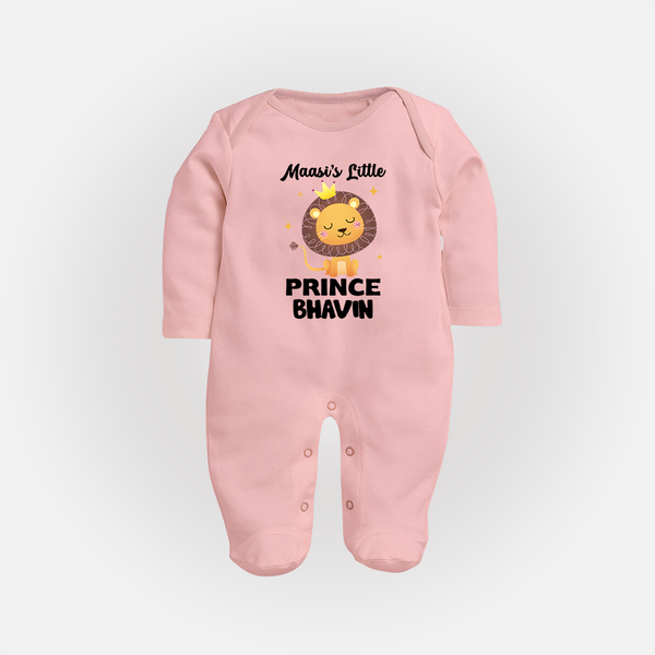 Massi's Little Prince Sleep Suit / Full Sleeve Body Suit | Custom Baby Sleep Suit / Full Sleeve Body Suit for Massi's Little Prince - BABY PINK - New Born (Chest 7.5")
