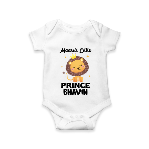 Massi's Little Prince Romper / Onesie | Custom Baby Romper / Onesie for Massi's Little Prince - WHITE - New Born (Chest 14")