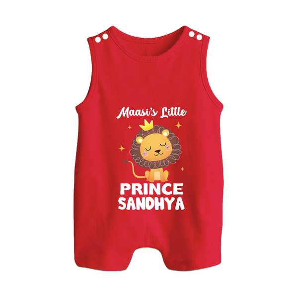 Massi's Little Prince Romper Suit / Sleeveless Romper | Custom Baby Romper Suit / Sleeveless Romper for Massi's Little Prince - RED - 0 - 5 Months Old (Chest 18")