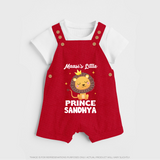 Massi's Little Prince Dungaree Set | Custom Baby Dungaree Set for Massi's Little Prince - RED - 0 - 5 Months Old (Chest 18")