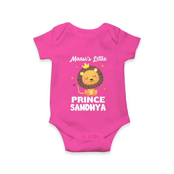 Massi's Little Prince Romper / Onesie | Custom Baby Romper / Onesie for Massi's Little Prince - HOT PINK - New Born (Chest 14")