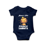 Massi's Little Prince Romper / Onesie | Custom Baby Romper / Onesie for Massi's Little Prince - NAVY BLUE - New Born (Chest 14")
