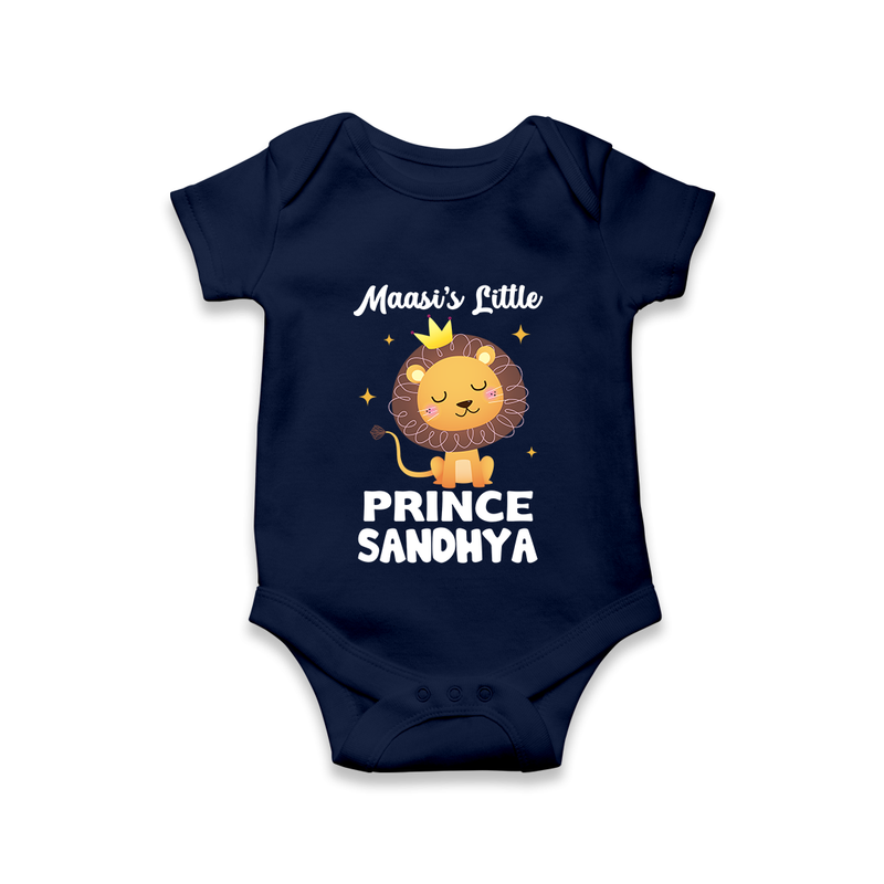 Massi's Little Prince Romper / Onesie | Custom Baby Romper / Onesie for Massi's Little Prince - NAVY BLUE - New Born (Chest 14")