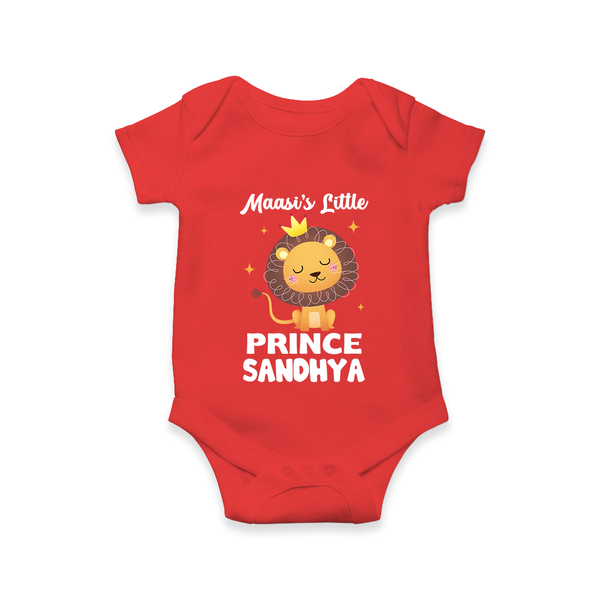 Massi's Little Prince Romper / Onesie | Custom Baby Romper / Onesie for Massi's Little Prince - RED - New Born (Chest 14")