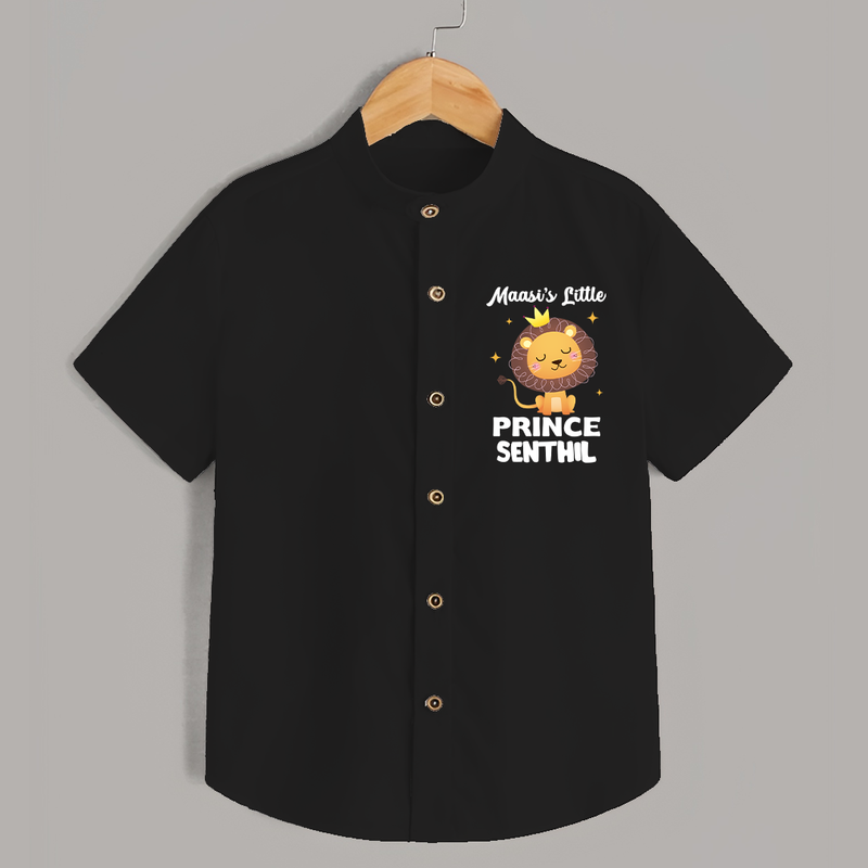 Massi's Little Prince Shirt | Custom Baby Shirt for Massi's Little Prince - BLACK - 0 - 6 Months Old (Chest 23")