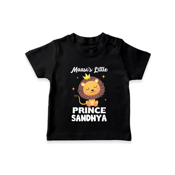 Massi's Little Prince T-Shirt | Custom Baby T-Shirt for Massi's Little Prince - BLACK - 0-5 Months Old (Chest 17")