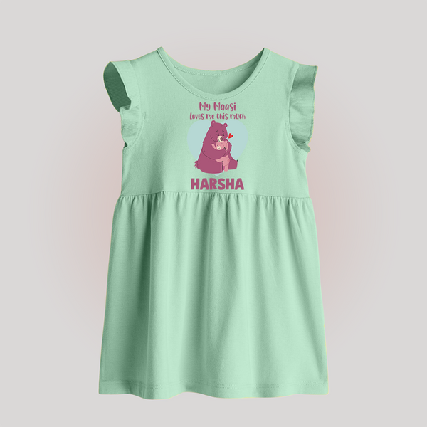 My Massi Loves Me This Much Baby Frock | Personalized Baby Frock for Massi's Little Darling - MINT GREEN - 0 - 3 Months Old (Chest 17")