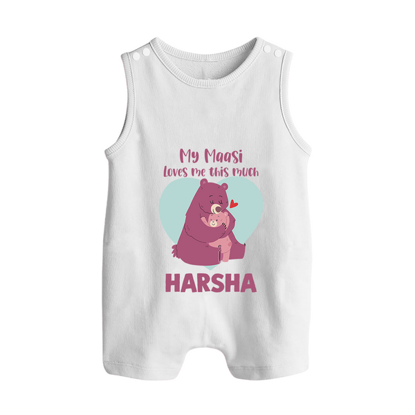 My Massi Loves Me This Much Romper Suit / Sleeveless Romper | Personalized Baby Romper Suit / Sleeveless Romper for Massi's Little Darling - WHITE - 0 - 5 Months Old (Chest 18")