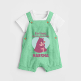 My Massi Loves Me This Much Dungaree Set | Personalized Baby Dungaree Set for Massi's Little Darling - GREEN - 0 - 5 Months Old (Chest 18")