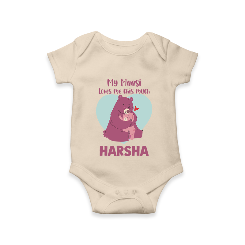My Massi Loves Me This Much Romper / Onesie | Personalized Baby Romper / Onesie for Massi's Little Darling - IVORY - New Born (Chest 14")
