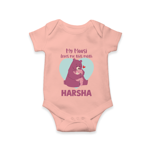 My Massi Loves Me This Much Romper / Onesie | Personalized Baby Romper / Onesie for Massi's Little Darling - PEACH - New Born (Chest 14")