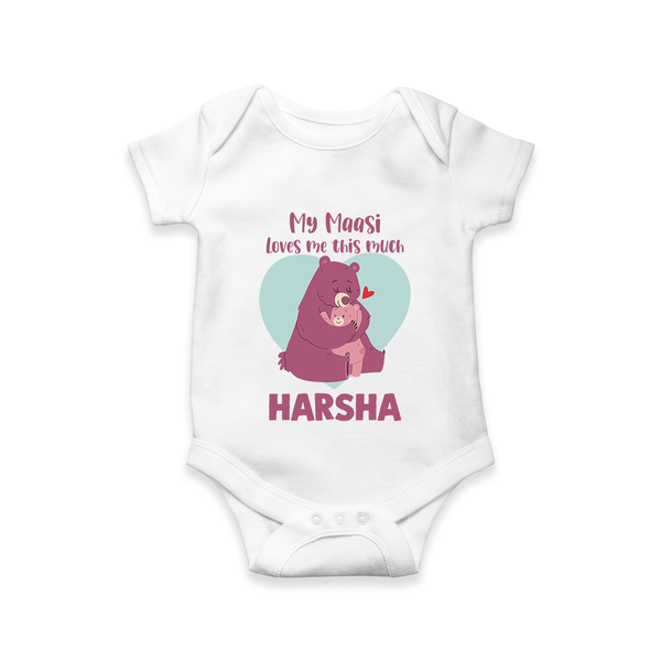 My Massi Loves Me This Much Romper / Onesie | Personalized Baby Romper / Onesie for Massi's Little Darling - WHITE - New Born (Chest 14")