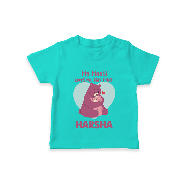 My Massi Loves Me This Much T-Shirt | Personalized Baby T-Shirt for Massi's Little Darling - TEAL - 0-5 Months Old (Chest 17")