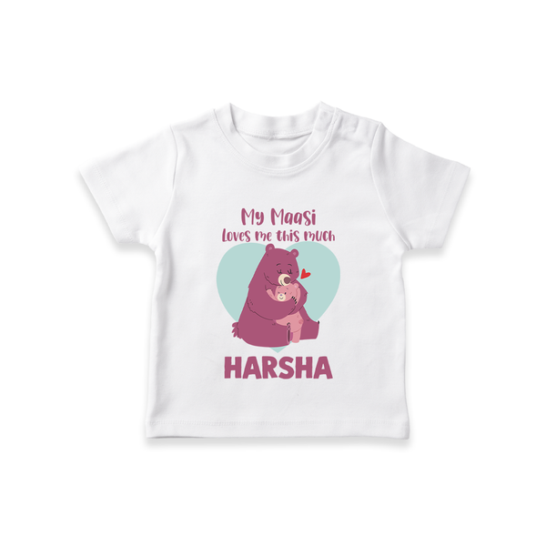 My Massi Loves Me This Much T-Shirt | Personalized Baby T-Shirt for Massi's Little Darling - WHITE - 0-5 Months Old (Chest 17")