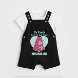 My Massi Loves Me This Much Dungaree Set | Personalized Baby Dungaree Set for Massi's Little Darling - BLACK - 0 - 5 Months Old (Chest 18")