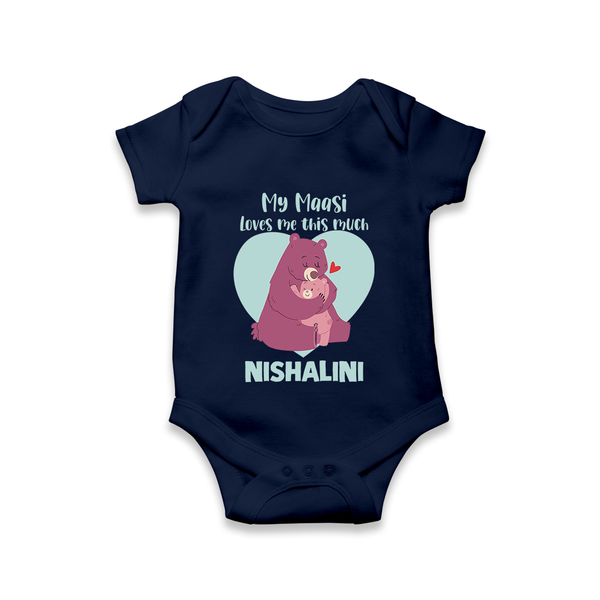 My Massi Loves Me This Much Romper / Onesie | Personalized Baby Romper / Onesie for Massi's Little Darling - NAVY BLUE - New Born (Chest 14")