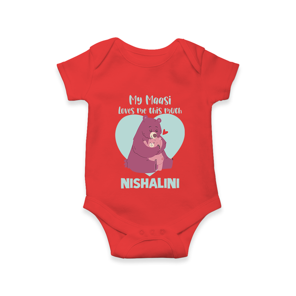My Massi Loves Me This Much Romper / Onesie | Personalized Baby Romper / Onesie for Massi's Little Darling - RED - New Born (Chest 14")