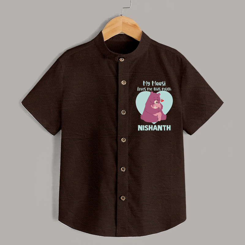My Massi Loves Me This Much Shirt | Personalized Baby Shirt for Massi's Little Darling - CHOCOLATE BROWN - 0 - 6 Months Old (Chest 23")