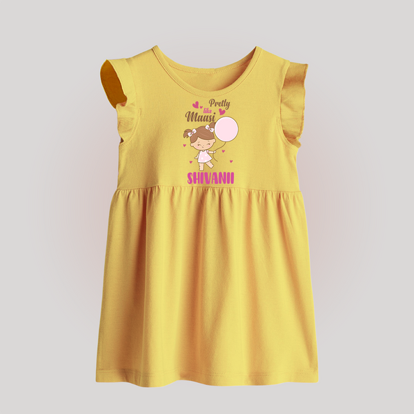 Pretty Like Massi Baby Frock | Custom Baby Frock for Massi's Pretty One - PASTEL YELLOW - 0 - 3 Months Old (Chest 17")
