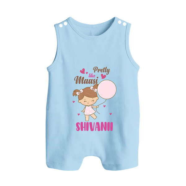 Pretty Like Massi Romper Suit / Sleeveless Romper | Custom Baby Romper Suit / Sleeveless Romper for Massi's Pretty One - BABY BLUE - 0 - 5 Months Old (Chest 18")