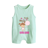Pretty Like Massi Romper Suit / Sleeveless Romper | Custom Baby Romper Suit / Sleeveless Romper for Massi's Pretty One - MINT GREEN - 0 - 5 Months Old (Chest 18")