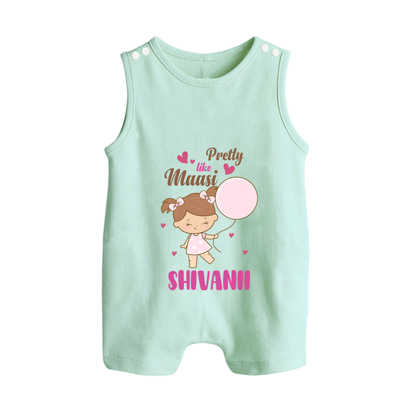 Pretty Like Massi Romper Suit / Sleeveless Romper | Custom Baby Romper Suit / Sleeveless Romper for Massi's Pretty One - MINT GREEN - 0 - 5 Months Old (Chest 18")