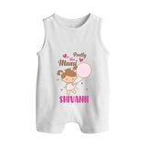 Pretty Like Massi Romper Suit / Sleeveless Romper | Custom Baby Romper Suit / Sleeveless Romper for Massi's Pretty One - WHITE - 0 - 5 Months Old (Chest 18")