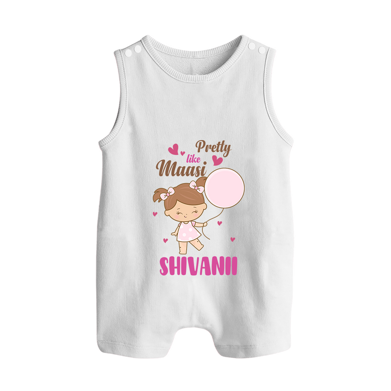 Pretty Like Massi Romper Suit / Sleeveless Romper | Custom Baby Romper Suit / Sleeveless Romper for Massi's Pretty One - WHITE - 0 - 5 Months Old (Chest 18")