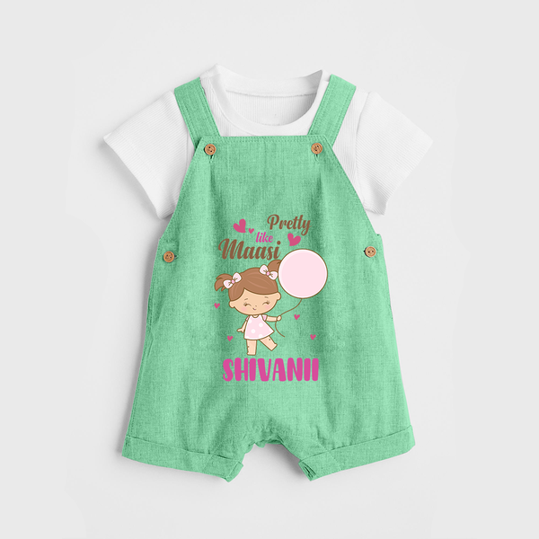 Pretty Like Massi Dungaree Set | Custom Baby Dungaree Set for Massi's Pretty One - GREEN - 0 - 5 Months Old (Chest 18")