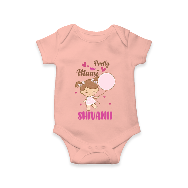 Pretty Like Massi Romper / Onesie | Custom Baby Romper / Onesie for Massi's Pretty One - PEACH - New Born (Chest 14")