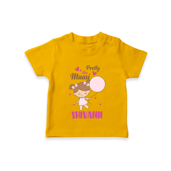 Pretty Like Massi T-Shirt | Custom Baby T-Shirt for Massi's Pretty One - CHROME YELLOW - 0-5 Months Old (Chest 17")