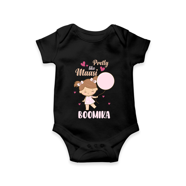 Pretty Like Massi Romper / Onesie | Custom Baby Romper / Onesie for Massi's Pretty One - BLACK - New Born (Chest 14")