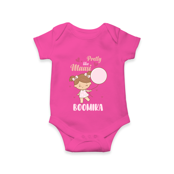 Pretty Like Massi Romper / Onesie | Custom Baby Romper / Onesie for Massi's Pretty One - HOT PINK - New Born (Chest 14")