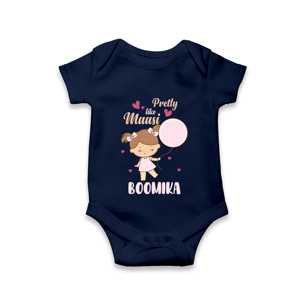 Pretty Like Massi Romper / Onesie | Custom Baby Romper / Onesie for Massi's Pretty One - NAVY BLUE - New Born (Chest 14")