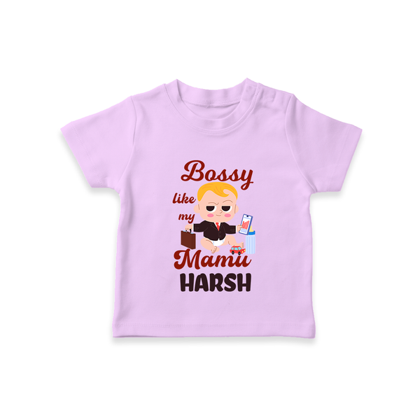 Bossy Like My Mamu T-Shirt | Personalized Baby T-Shirt for Mamu's Little Boss - LILAC - 0-5 Months Old (Chest 17")