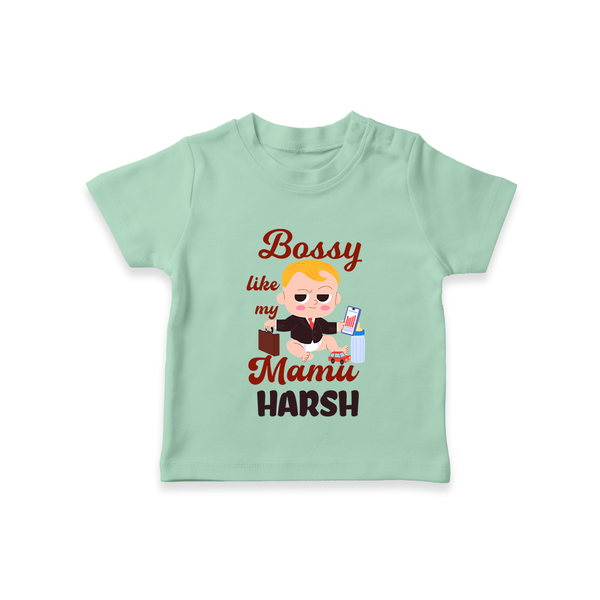 Bossy Like My Mamu T-Shirt | Personalized Baby T-Shirt for Mamu's Little Boss - MINT GREEN - 0-5 Months Old (Chest 17")