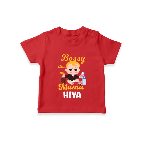 Bossy Like My Mamu T-Shirt | Personalized Baby T-Shirt for Mamu's Little Boss - RED - 0-5 Months Old (Chest 17")