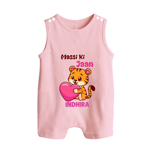 Massi Ki Jaan Romper Suit / Sleeveless Romper | Custom Baby Romper Suit / Sleeveless Romper for Massi's Heart - BABY PINK - 0 - 5 Months Old (Chest 18")