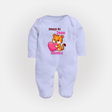 Massi Ki Jaan Sleep Suit / Full Sleeve Body Suit | Custom Baby Sleep Suit / Full Sleeve Body Suit for Massi's Heart - BABY BLUE - New Born (Chest 7.5")