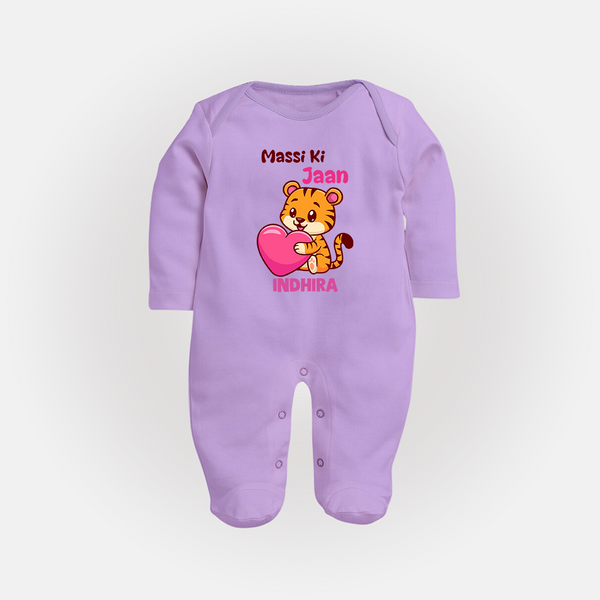Massi Ki Jaan Sleep Suit / Full Sleeve Body Suit | Custom Baby Sleep Suit / Full Sleeve Body Suit for Massi's Heart - LILAC - New Born (Chest 7.5")