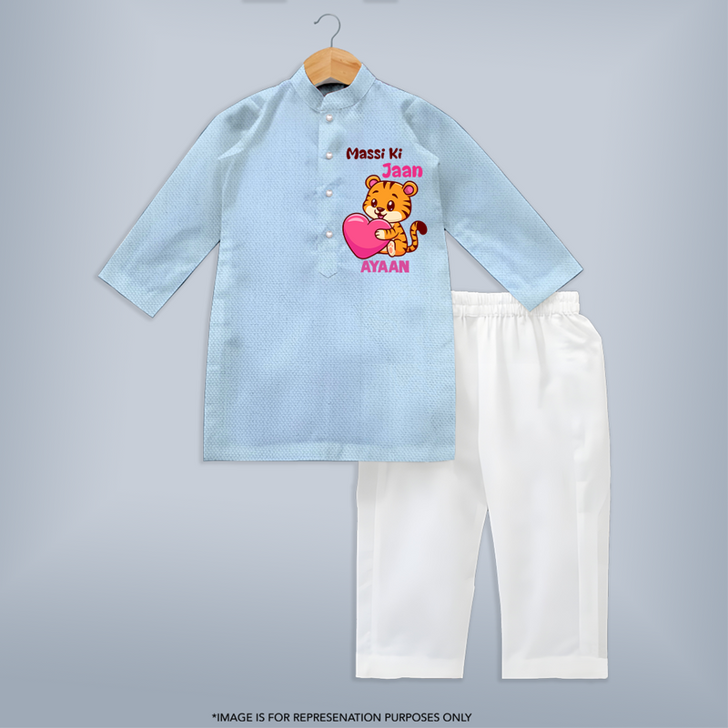 Massi Ki Jaan Kurta Set | Custom Baby Kurta Set for Massi's Heart - BABY BLUE - 3 - 6 Months Old (Chest 24", Kurta Length 14'', Waist 19", Pant Length 14")