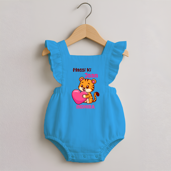 Massi Ki Jaan Romper Frock | Custom Baby Romper Frock for Massi's Heart - SKY BLUE - 0 - 3 Months Old (Chest 19")