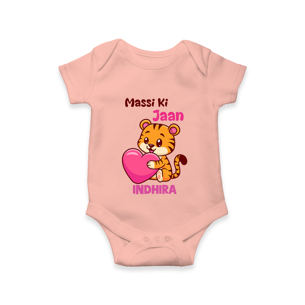 Massi Ki Jaan Romper / Onesie | Custom Baby Romper / Onesie for Massi's Heart - PEACH - New Born (Chest 14")
