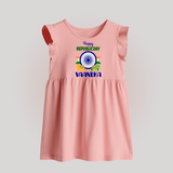 Republic Day Ashoka Chakra Personalised   Baby Frock - BABY PINK - 0 - 3 Months Old (Chest 17")