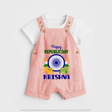 Republic Day Ashoka Chakra Personalised Kid Dungaree - PEACH - 0 - 5 Months Old (Chest 18")