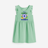 Republic Day Ashoka Chakra Personalised Frock - MINT GREEN - 1 - 2 Years Old (Chest 22" , Full Length 22")